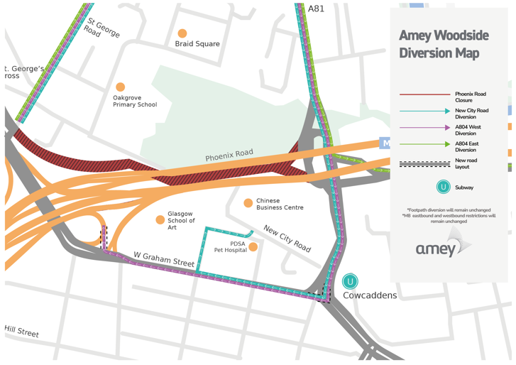 phoenix road diversion close up